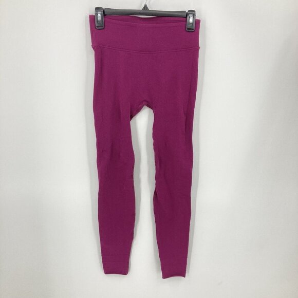 Free People Movement Knit Leggings High Rise Fuchsia Pink Nylon Womens Medium - Picture 3 of 4